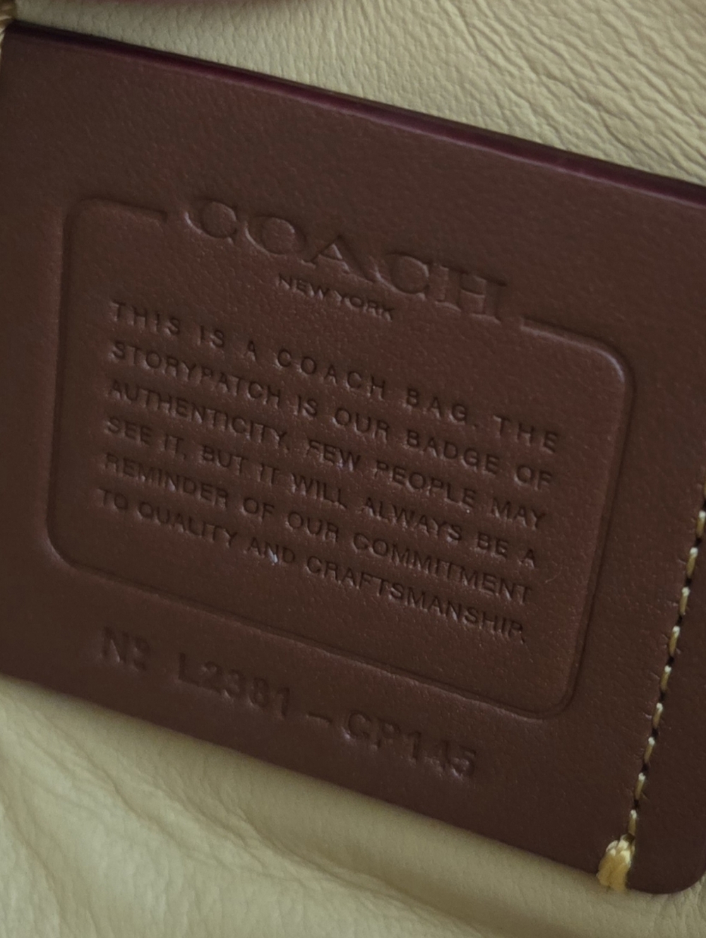Coach Quilted Tabby 20 EUC Color: Hay - Picture 6 of 9